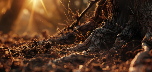 Aufkleber - Detailed view of a tree trunk in a forest, suitable for nature themes