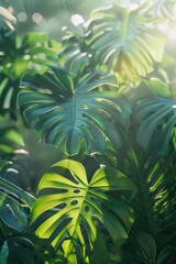 Poster - A close up of a bunch of green plants. Perfect for botanical projects