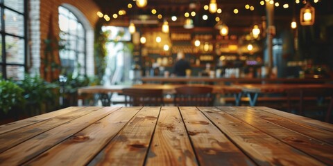 Poster - A wooden table placed in front of a window. Ideal for interior design concepts
