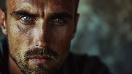 Aufkleber - A detailed shot of a man with a beard. Suitable for various concepts