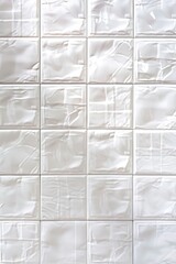 Aufkleber - Detailed close up of a white tiled wall, perfect for interior design projects