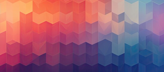 Poster - An artistic font in shades of pink, violet, magenta, and purple creates a geometric pattern that looks like a rainbow of colors in the sky
