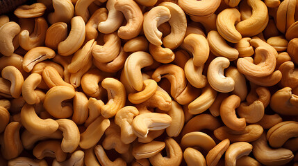 Cashew nuts top view, healthy food concept