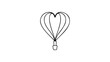 © artisttop - Air balloon heart shape continuous line drawing. Air balloon minimalist trendy line art. Contour vector illustration.