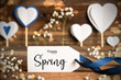 Label, Atmospheric Decoration, Heart, Flower, Text Happy Spring