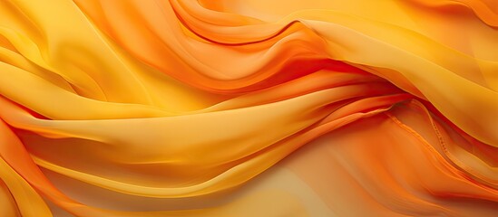 Wall Mural - Close up of yellow and orange fabric on white background