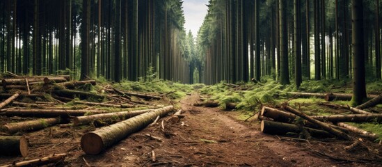 Wall Mural - A pathway winding through a lush forest