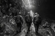 Three miners exiting a coal mine: A glimpse into the daily grind underground