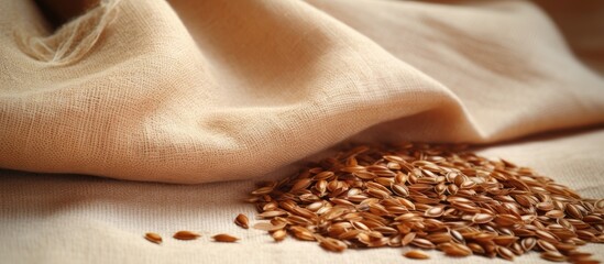 Canvas Print - A pile of flax seeds on a table