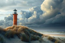 A Lighthouse On A Sandy Hill