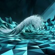 Abstract Blue Wave Background. Generaive ai