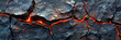 Volcanic Eruption Detail, Close-up of Cracking Lava Flow, Illustrating the Unpredictable Power of Nature