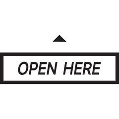 Open Here Icon Black Color flat style