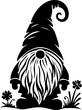 Gnome Silhouette Design. Vector Illustration of forest gnome