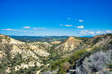 Wall Mural - Landscape with limestone mountains along he Genesis Aphrodite’s Trail near Pissouri, at the south coast of Cyprus
