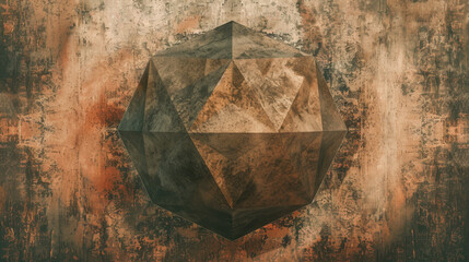 Canvas Print - A stark, weathered geometric shape on a grungy backdrop.