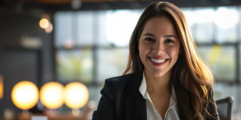 Wall Mural - 28 year old Latin woman, business woman, smiling