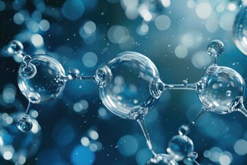 Poster - Scientific abstract image  Cell membrane  molecules  bubbles.