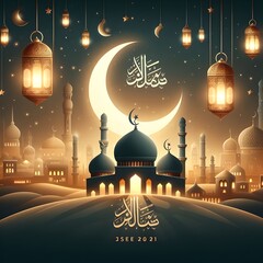 Wall Mural - Eid Mubarak Islamic wallpaper 