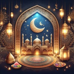 Poster - Eid Mubarak Islamic wallpaper 