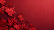 Canada day banner design of red maple leaves on red