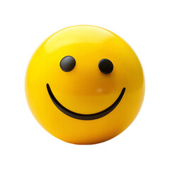 Smiling emoticon yellow emoji, isolated on transparent background.