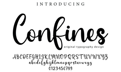Confines Font Stylish brush painted an uppercase vector letters, alphabet, typeface