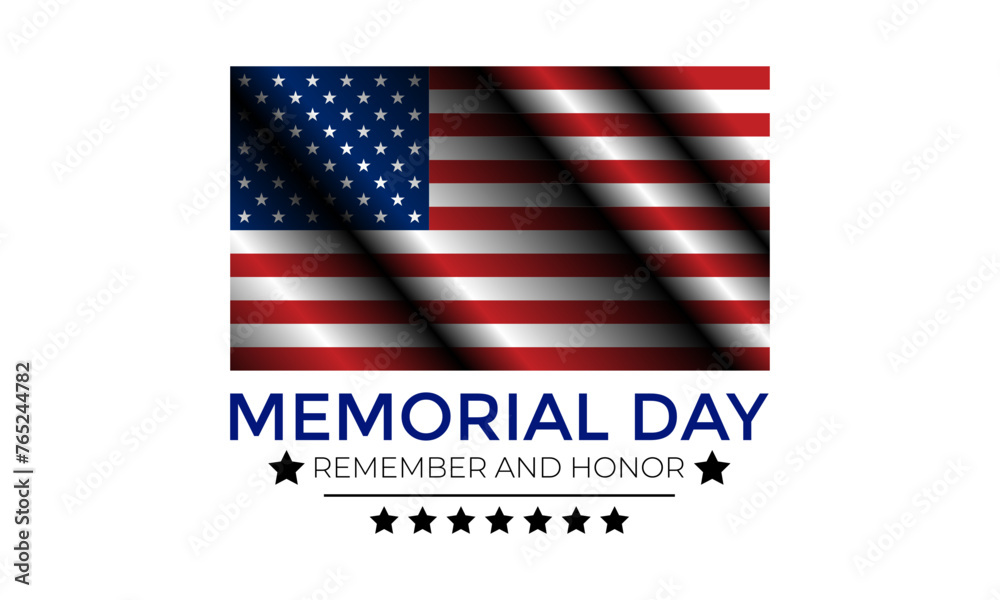 Memorial Day - Remember and honor with dark blue background with stars ...