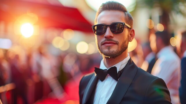 handsome man in suit and glasses