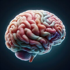 3d rendered illustration of a human brain, human brain anatomy isolated on a dark background