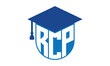 RCP initial letter academic logo design vector template. school college logo, university logo, graduation cap logo, institute logo, educational logo, library logo, teaching logo, book shop, varsity