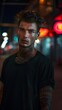 © Samu Carvajal - Bohemian man, gang member on the street at night