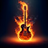 Fototapeta Młodzieżowe - guitar on fire