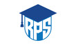 RPS initial letter academic logo design vector template. school college logo, university logo, graduation cap logo, institute logo, educational logo, library logo, teaching logo, book shop, varsity