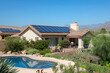 Modern Solar Panels Installed On A Arizona Home Under Clear Blue Sunny Sky, Solar Photography, Solar Powered Clean Energy, Sustainable Resources, Electricity Source