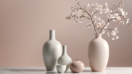 Wall Mural - Group of Vases on Table