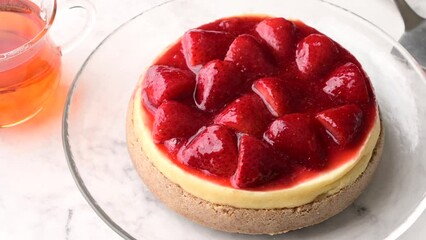 Poster - new york style strawberry cheese cake