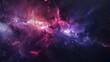 Colorful space galaxy nebula with stary night cosmos in digital painting style