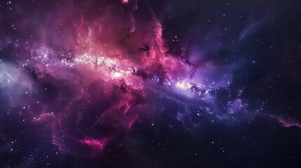 Wall Mural - colorful space galaxy nebula with stary night cosmos in digital painting style