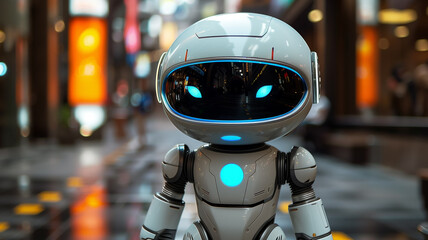 Poster - Little mechanical buddy: Robot baby, animated miniature companion.