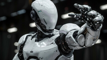 Poster - Next-gen android: Model representing future robotic advancements, concept.