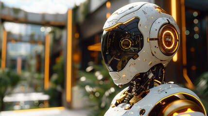 Poster - Futuristic android: Model of cutting-edge robotic technology, conceptual.