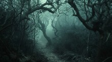 A Dark And Hazy Forest With Branches And Vines Obscuring The Path Symbolizes The Struggle Of Facing Unknown Challenges In Diminished Visibility.