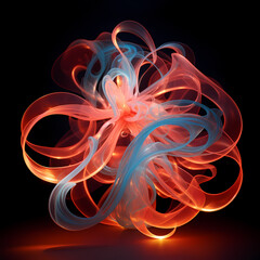 Canvas Print - Abstract patterns created with light painting. 