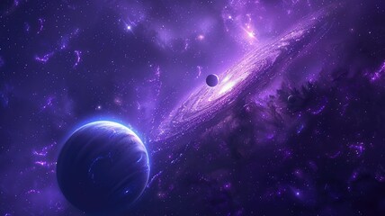majestic purple galaxy with bright stars - a mesmerizing cosmic image depicting a vibrant purple gal