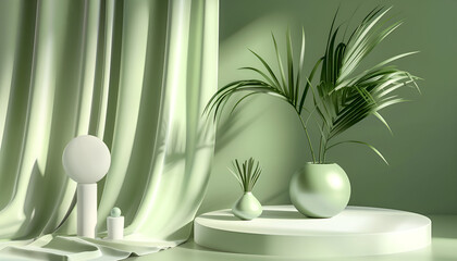 Wall Mural - green vase on the table