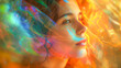 Woman in Vivid Hues of Ethereal Light.