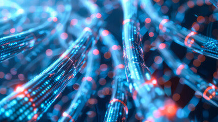 Wall Mural - internet technology. data channel cable. cyber network of information flows. high speed internet