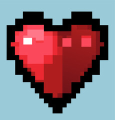 Sticker - pixel art of heart shape