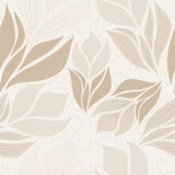 Fototapeta  - Warm Earth Browns in a Seamless Pattern of Florals